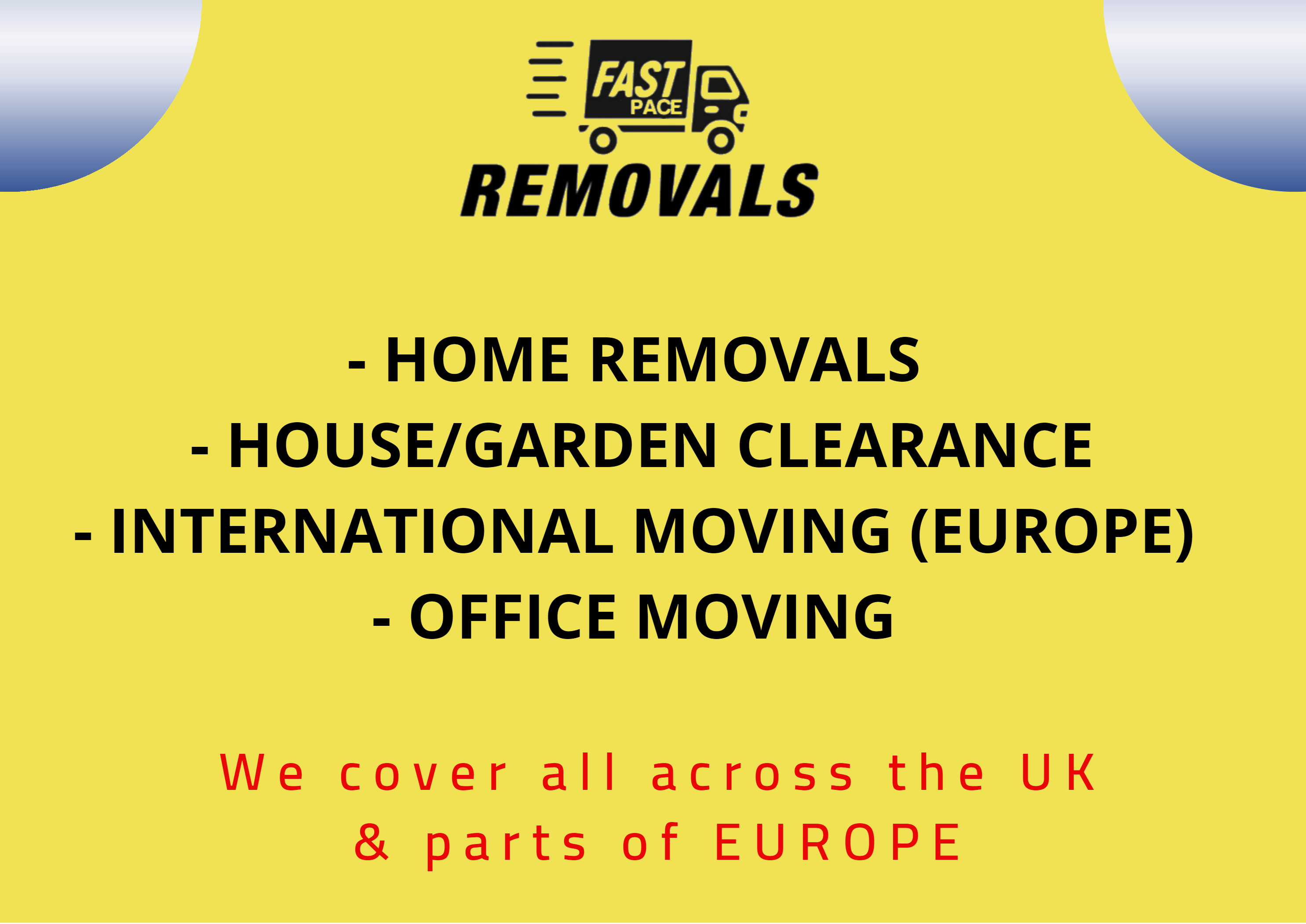 Fast Pace Removals Flyer